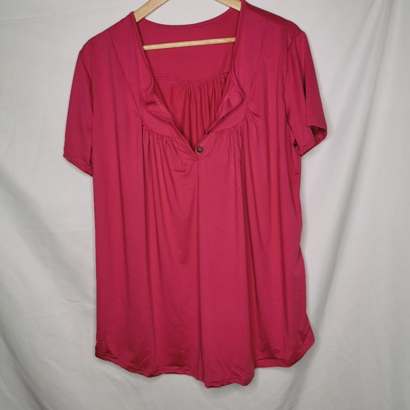 NWOT Pink Short Sleeved Top XXL - Picture 2 of 4